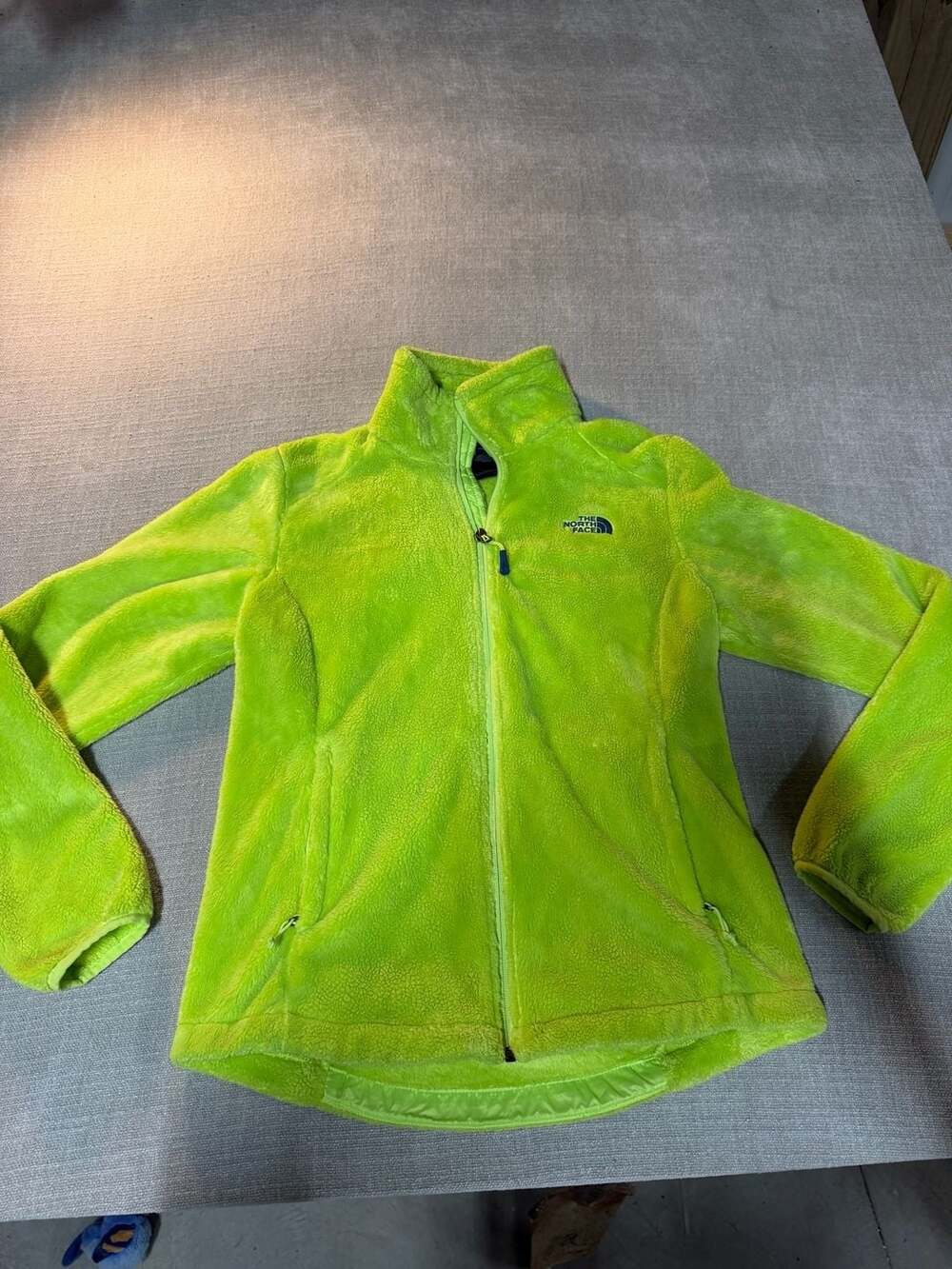 The North Face Fleece Jacket Size S/P Lime Green Full Zip